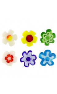 Millefiori beads flower 5-6x3mm - Multicolour